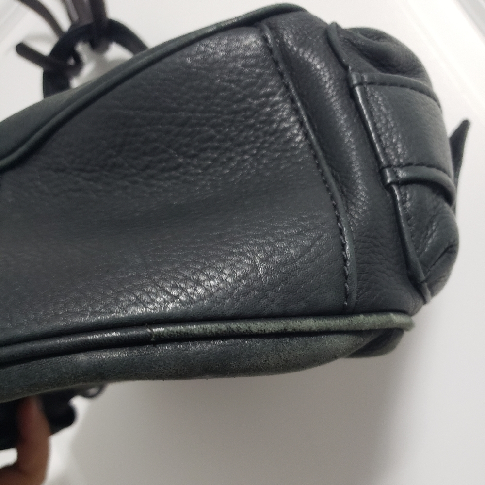 FOSSIL Dark Green Drawstring Bucket Bag Purse - Picture 6 of 15